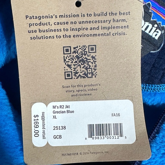 Patagonia Men’s R2 Jacket in Grecian Blue NWT [BB117] - Picture 8 of 10